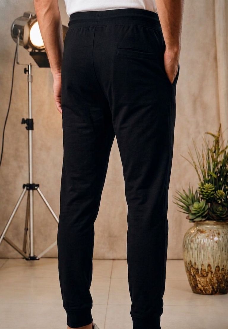 Mens Signature Jersey Jogger Trouser Black