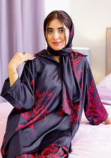Crimson Night Silk Co-ord Set