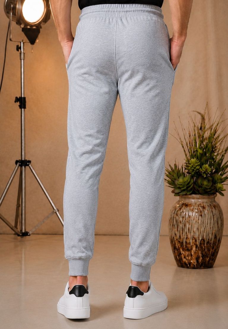 Mens Signature Jersey Jogger Trouser Melange Grey