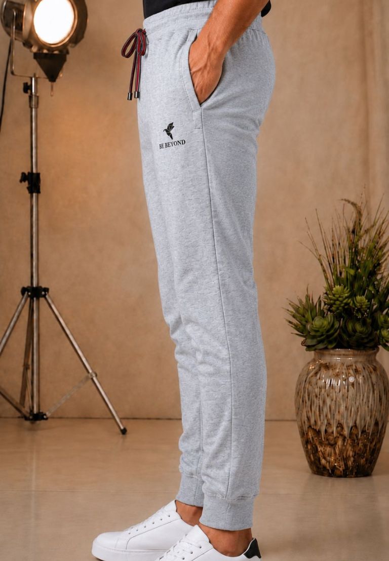 Mens Signature Jersey Jogger Trouser Melange Grey