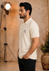 Mens Premium Cotton Pique Cream Polo