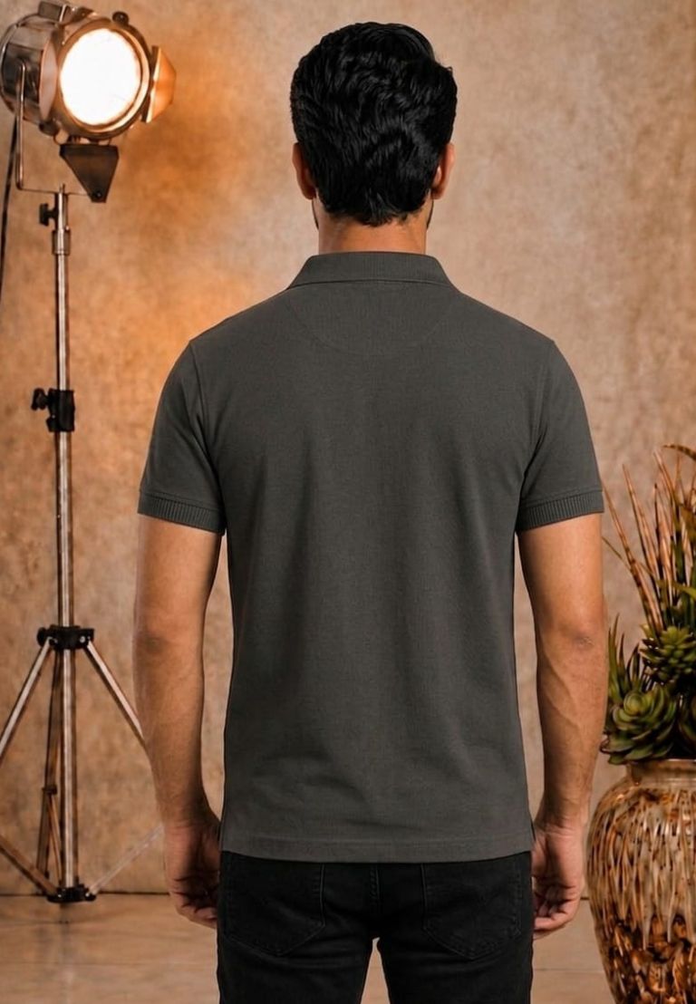 Mens Premium Cotton Pique Tin Grey Polo