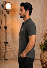 Mens Premium Cotton Pique Tin Grey Polo