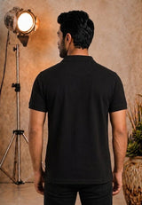 Mens Premium Cotton Pique Black Polo