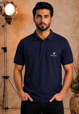 Mens Premium Cotton Pique Navy Polo