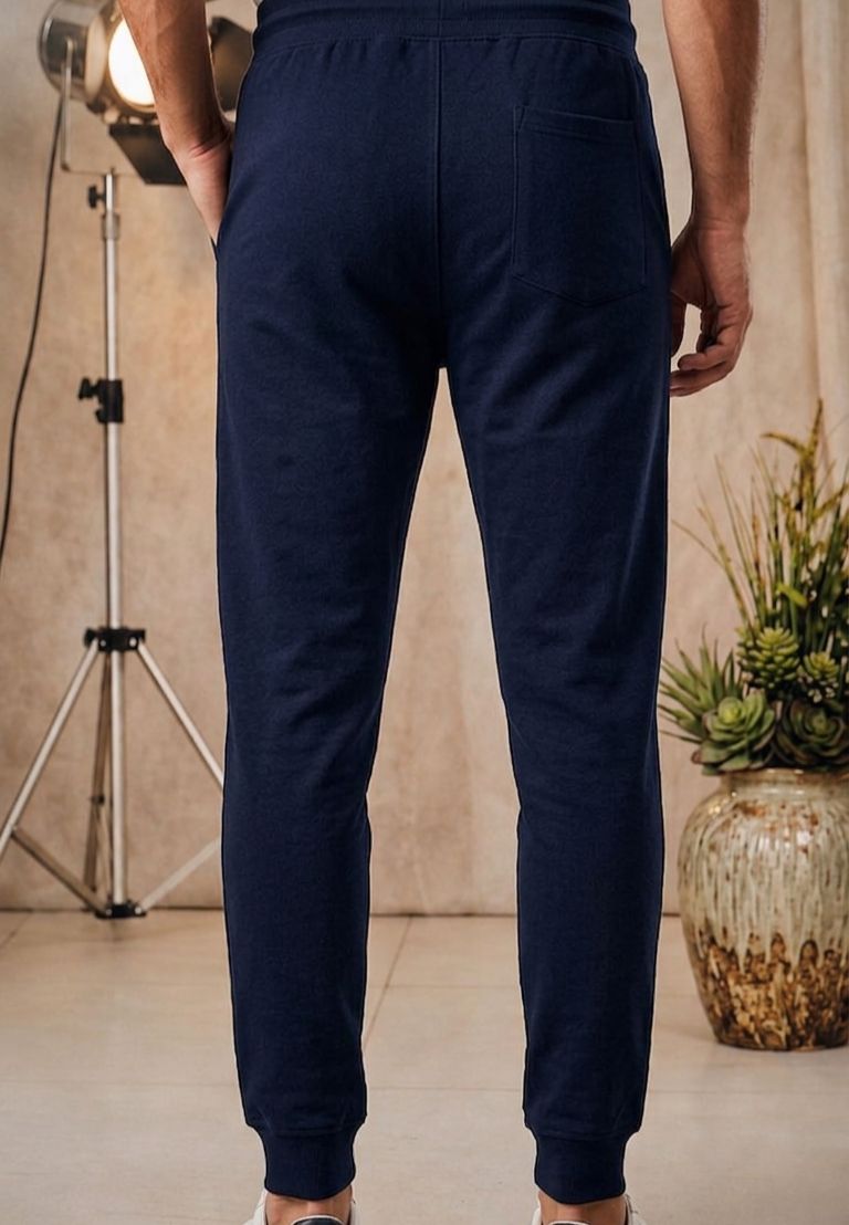 Mens Signature Jersey Jogger Trouser Navy