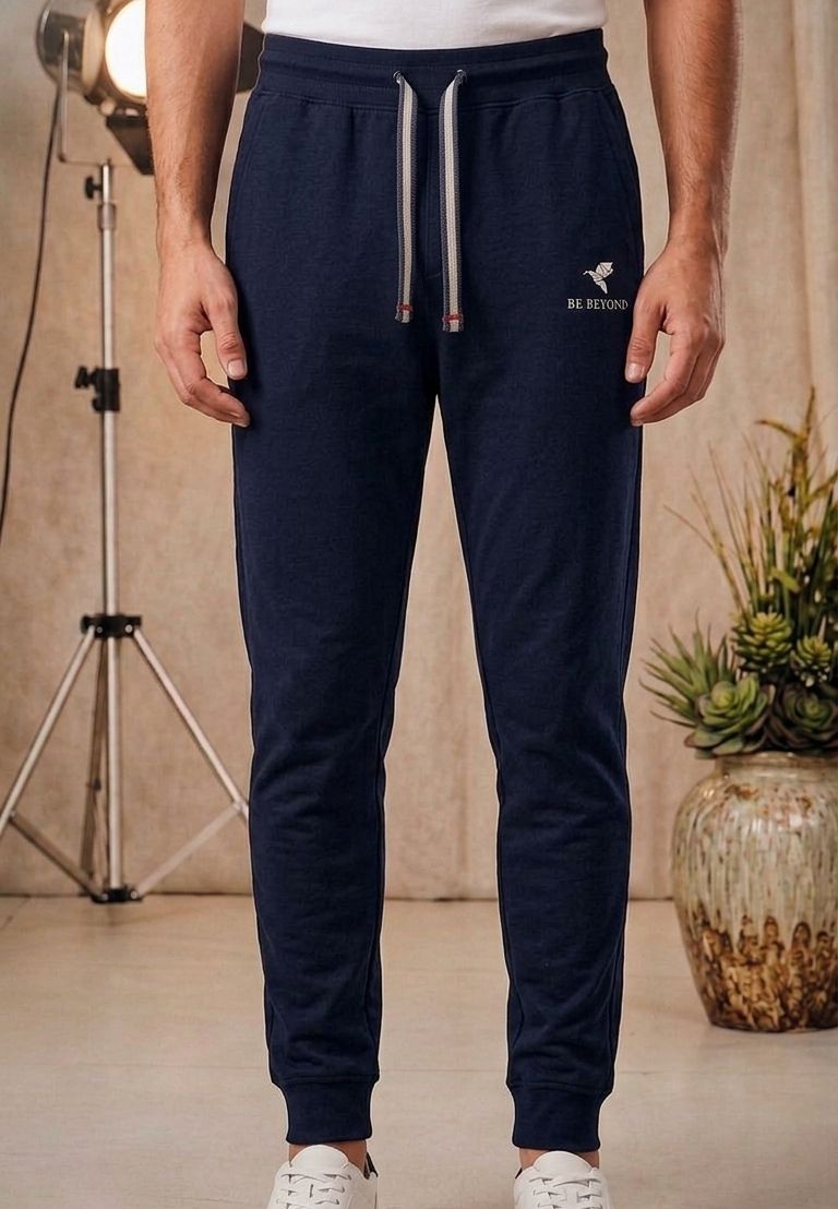Mens Signature Jersey Jogger Trouser Navy