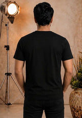 Mens Printed Cotton Tshirt Black