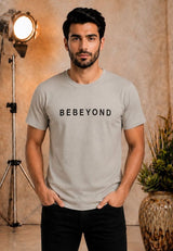 Mens Printed Cotton Tshirt Melange Grey
