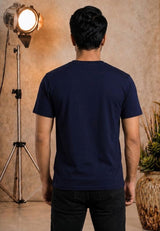 Mens Printed Cotton Tshirt Navy