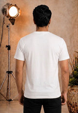 Mens Printed Cotton Tshirt White