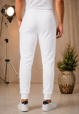 Mens Signature Jersey Jogger Trouser White